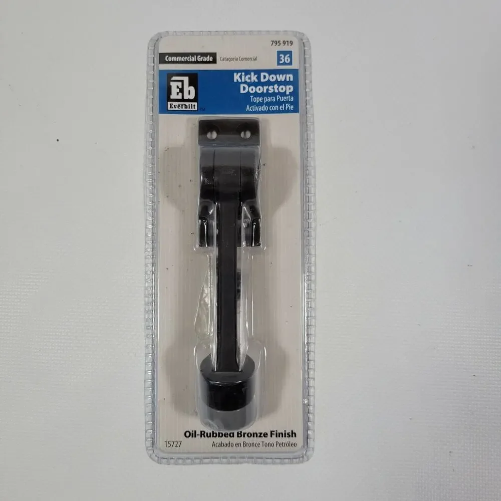 NEW Everbilt Step Kick Down Doorstop Commercial Grade Oil-Rubbed Bronze Finish